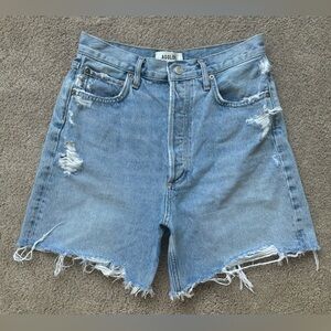AGOLDE STELLA SHORT DENIM LONG SHORT CUFF OFF HIGH WAISTED